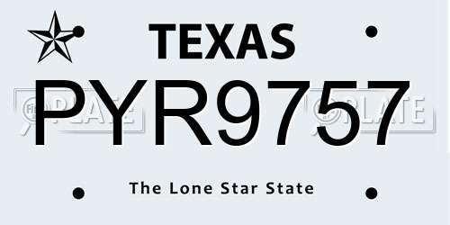 PYR9757 Texas License Plate