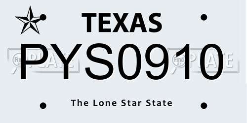 PYS0910 Texas License Plate