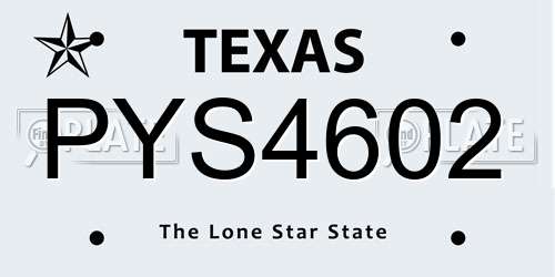 PYS4602 Texas License Plate