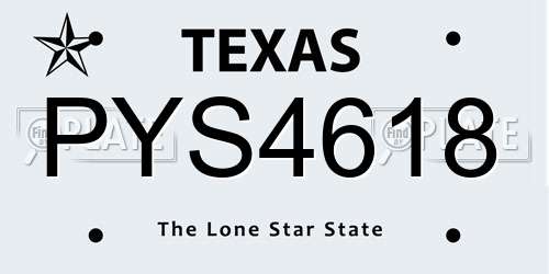 PYS4618 Texas License Plate