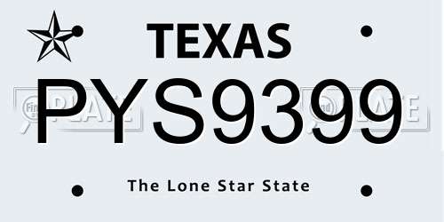 PYS9399 Texas License Plate