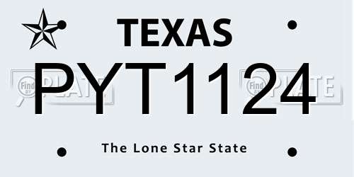 PYT1124 Texas License Plate