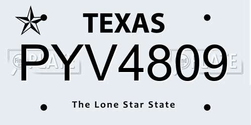 PYV4809 Texas License Plate
