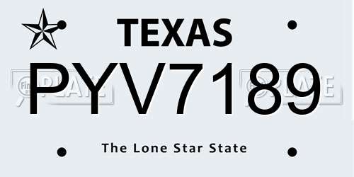PYV7189 Texas License Plate