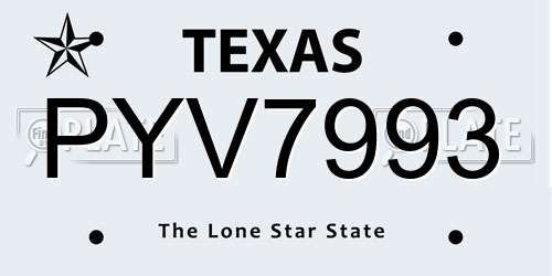 PYV7993 Texas License Plate