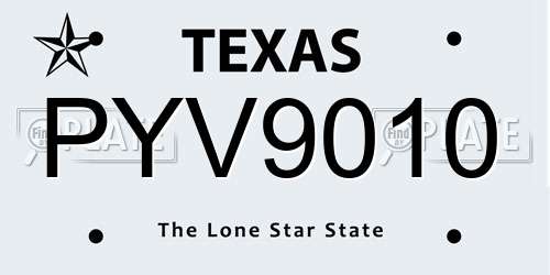 PYV9010 Texas License Plate