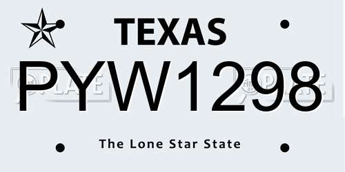 PYW1298 Texas License Plate