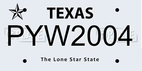 PYW2004 Texas License Plate