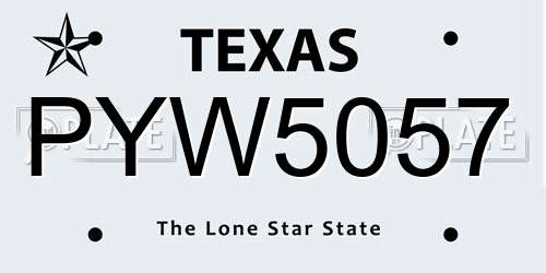 PYW5057 Texas License Plate