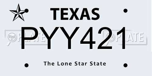 PYY421 Texas License Plate