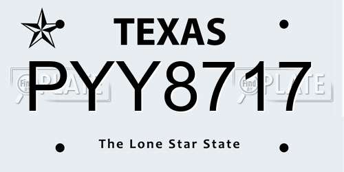 PYY8717 Texas License Plate