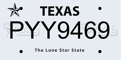 PYY9469 Texas License Plate