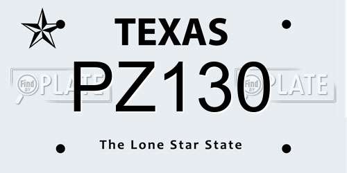 PZ130 Texas License Plate