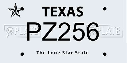 PZ256 Texas License Plate