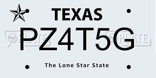 PZ4T5G Texas License Plate