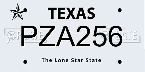 PZA256 Texas License Plate