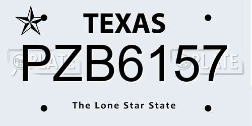 PZB6157 Texas License Plate