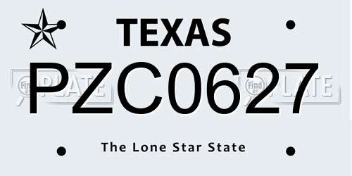 PZC0627 Texas License Plate