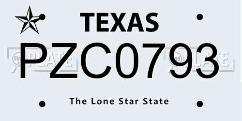 PZC0793 Texas License Plate