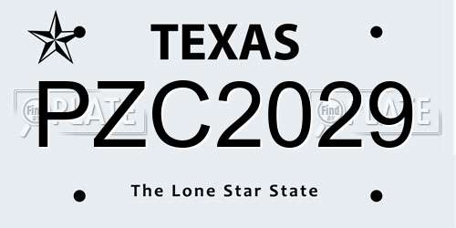 PZC2029 Texas License Plate