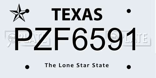 PZF6591 Texas License Plate