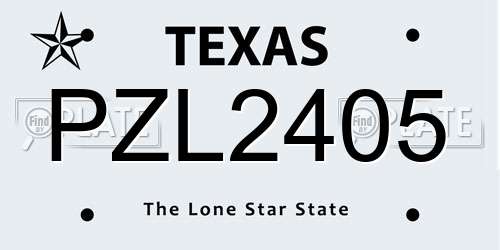 PZL2405 Texas License Plate