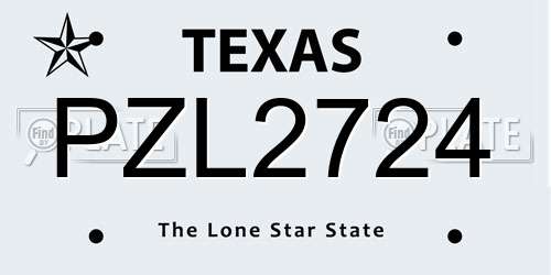 PZL2724 Texas License Plate