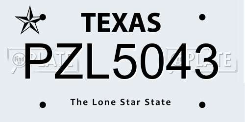PZL5043 Texas License Plate