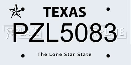 PZL5083 Texas License Plate