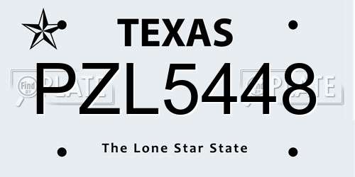 PZL5448 Texas License Plate