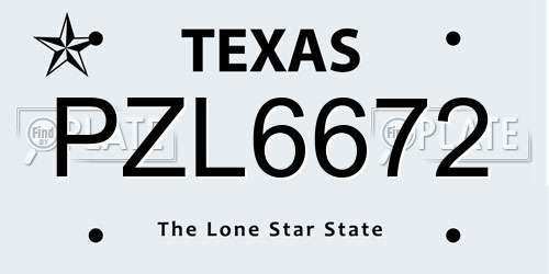 PZL6672 Texas License Plate