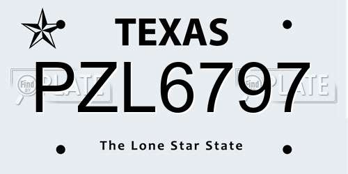 PZL6797 Texas License Plate