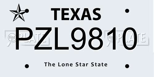 PZL9810 Texas License Plate