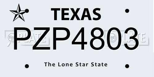PZP4803 Texas License Plate