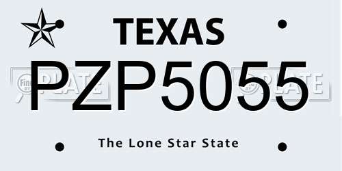 PZP5055 Texas License Plate