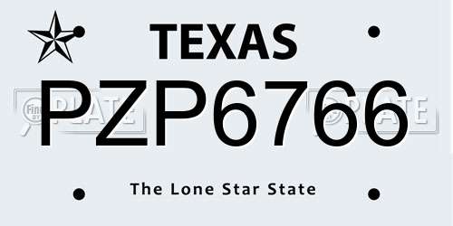 PZP6766 Texas License Plate