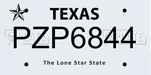 PZP6844 Texas License Plate