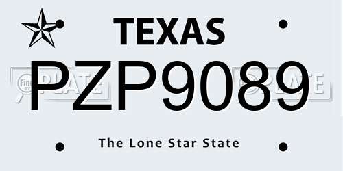 PZP9089 Texas License Plate