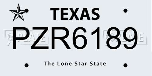 PZR6189 Texas License Plate
