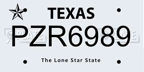 PZR6989 Texas License Plate