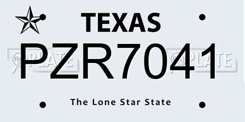 PZR7041 Texas License Plate