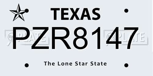 PZR8147 Texas License Plate