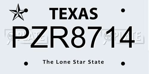 PZR8714 Texas License Plate