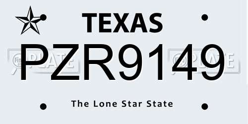 PZR9149 Texas License Plate
