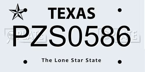 PZS0586 Texas License Plate