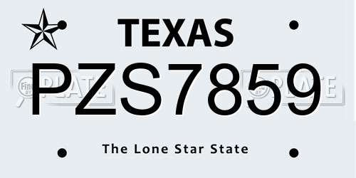 PZS7859 Texas License Plate