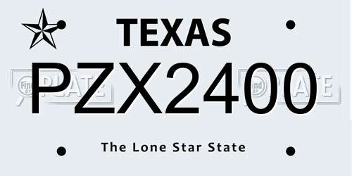 PZX2400 Texas License Plate