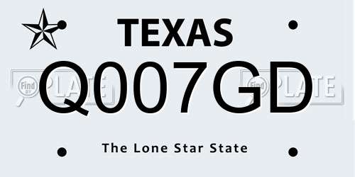 Q007GD Texas License Plate