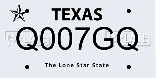Q007GQ Texas License Plate