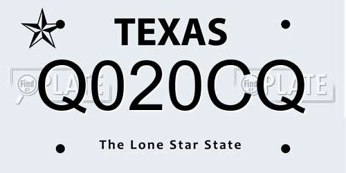 Q020CQ Texas License Plate